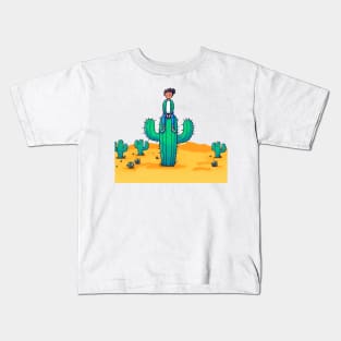 Sitting on thorns on a Mexican cactus Kids T-Shirt